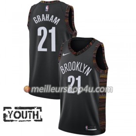 Maillot Basket Enfant Brooklyn Nets Treveon Graham 21 2018-19 Nike City Edition Noir Swingman